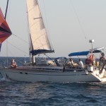 RYA sail training yacht with spinnaker