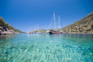 Boats at anchor corfu, Greece