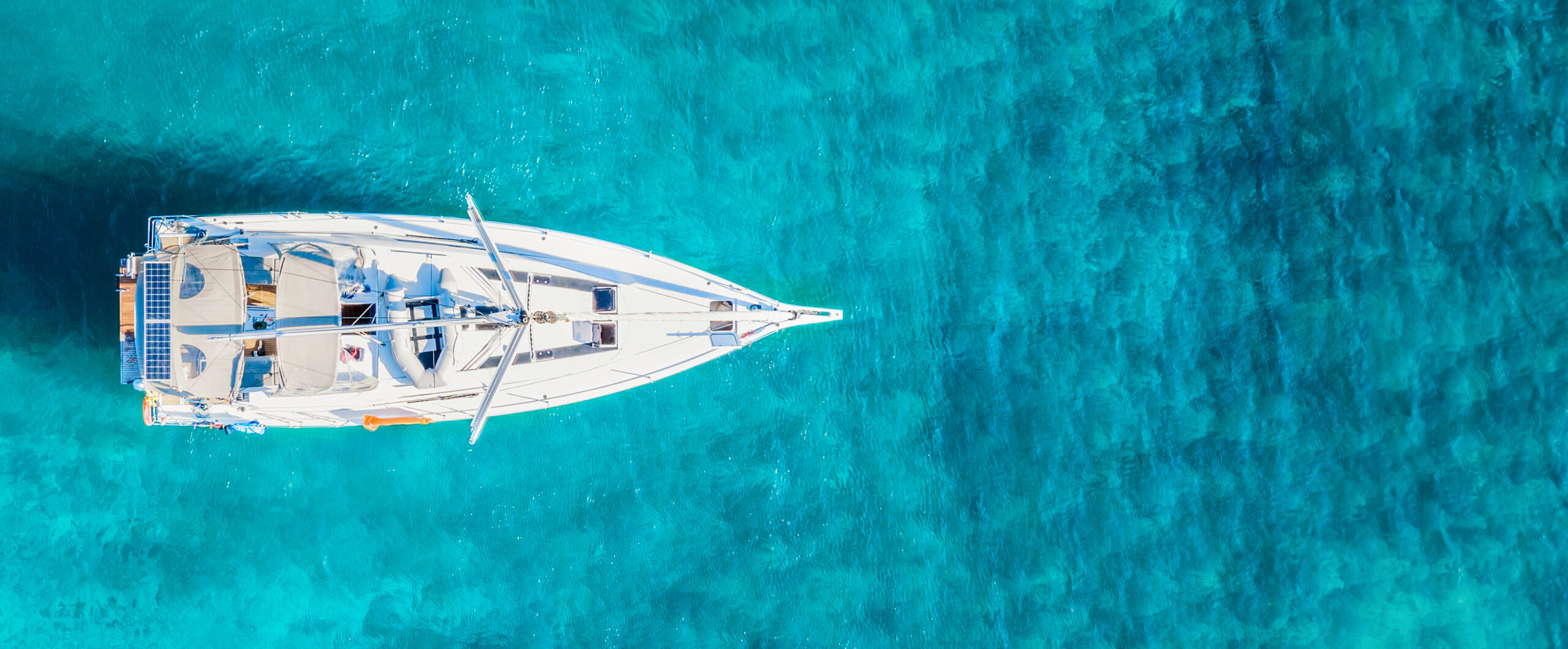 RYA course Greece - Anchored in clear waters