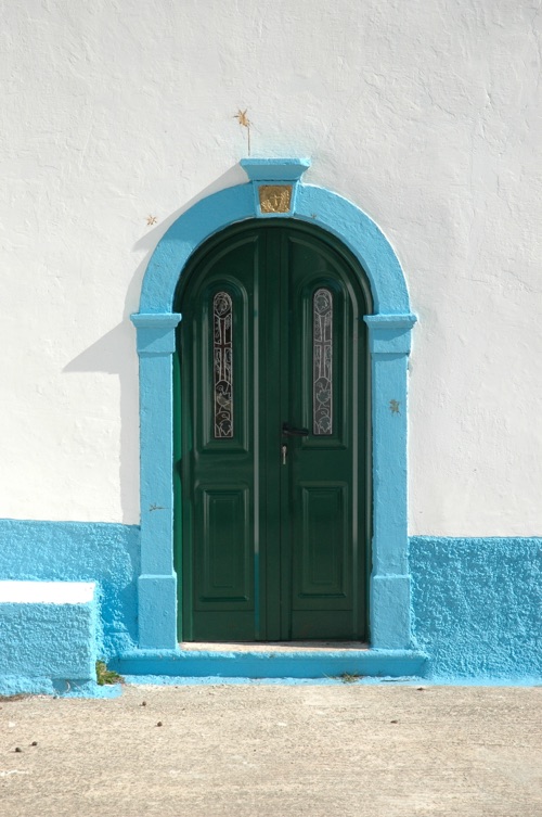 Blue door Corfu Greece